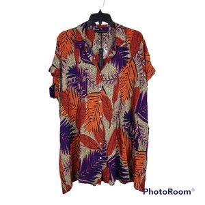 Jane + Delancey Leaf Print Tunic Short Dress